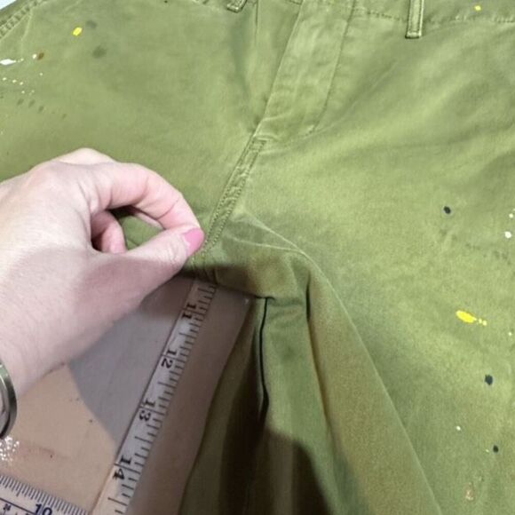 NWT GAP Women's Straight Leg Khaki High Rise Splatter Pants Oak Moss Size 6 - Picture 8 of 14